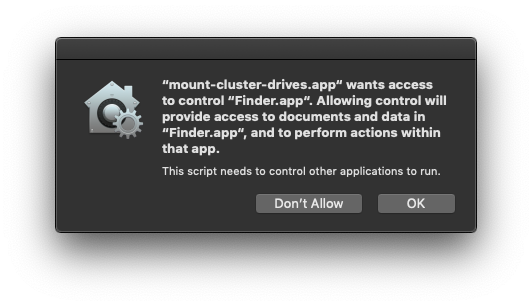 Allow access to the Finder.app