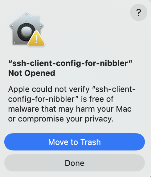 ssh-client-config app not opened