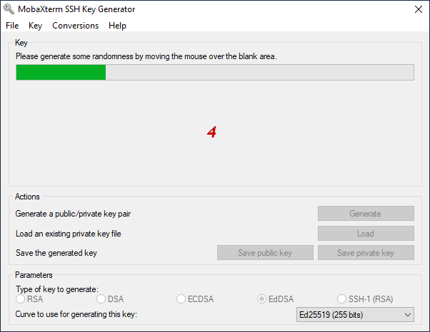 Generate randomness and subsequently key pair