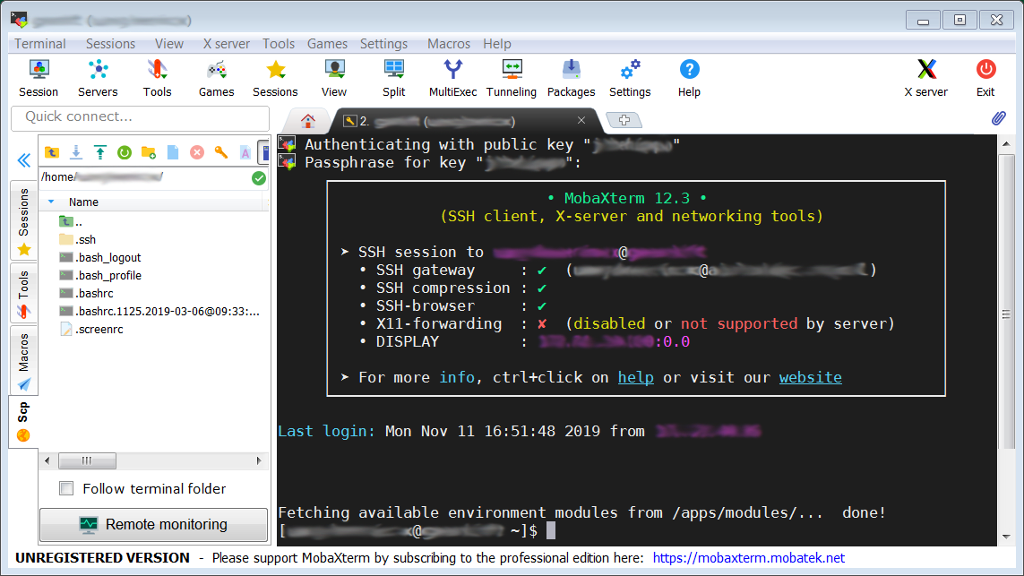 Configure MobaXterm session